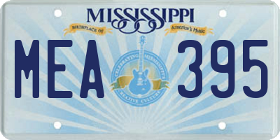 MS license plate MEA395