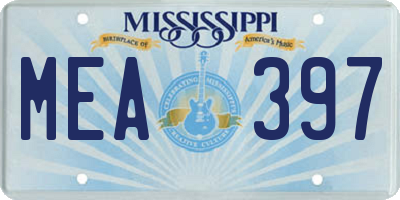 MS license plate MEA397