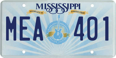 MS license plate MEA401