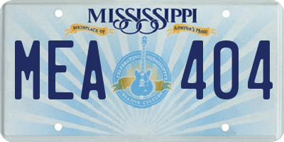 MS license plate MEA404