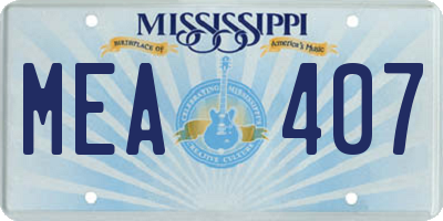 MS license plate MEA407