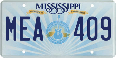 MS license plate MEA409