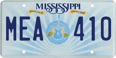 MS license plate MEA410