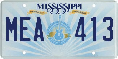 MS license plate MEA413