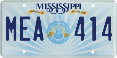 MS license plate MEA414