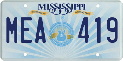 MS license plate MEA419