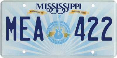 MS license plate MEA422