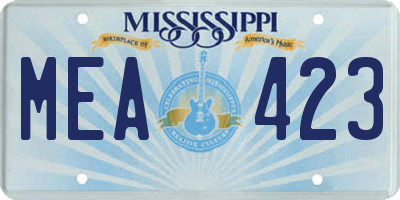 MS license plate MEA423