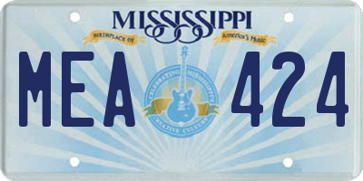 MS license plate MEA424