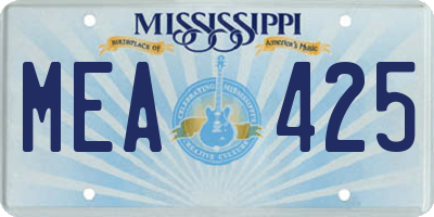 MS license plate MEA425