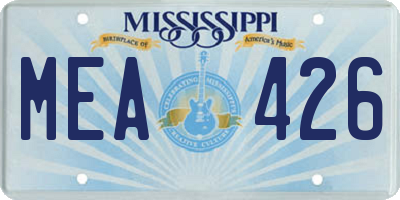 MS license plate MEA426