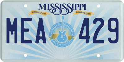 MS license plate MEA429