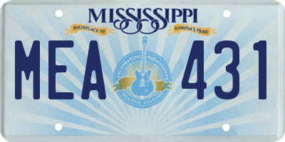 MS license plate MEA431