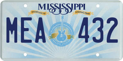 MS license plate MEA432