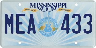 MS license plate MEA433