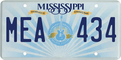MS license plate MEA434