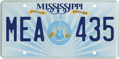 MS license plate MEA435