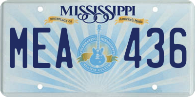 MS license plate MEA436
