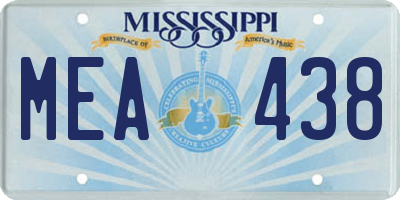 MS license plate MEA438