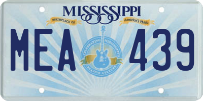 MS license plate MEA439
