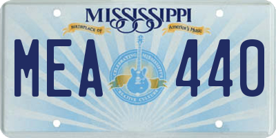 MS license plate MEA440