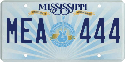 MS license plate MEA444