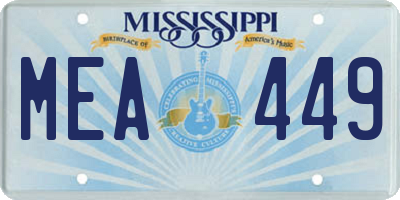 MS license plate MEA449