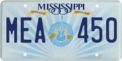 MS license plate MEA450