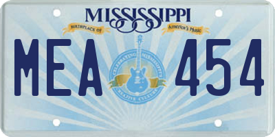 MS license plate MEA454