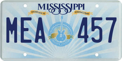 MS license plate MEA457
