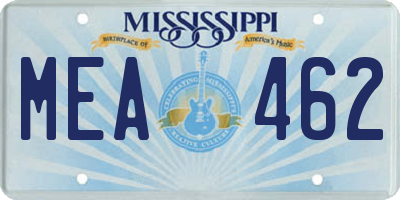 MS license plate MEA462