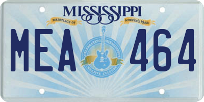 MS license plate MEA464