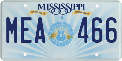 MS license plate MEA466