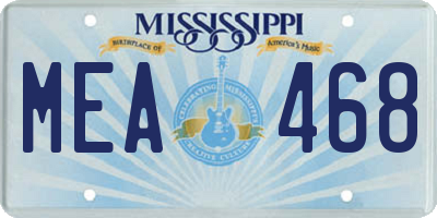 MS license plate MEA468