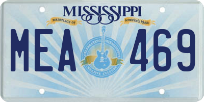 MS license plate MEA469