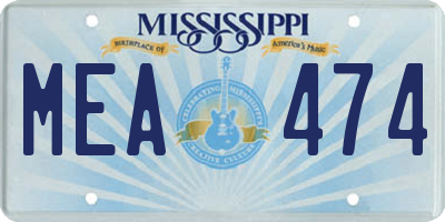 MS license plate MEA474