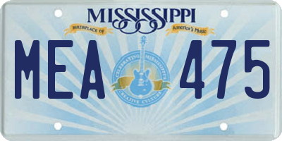 MS license plate MEA475
