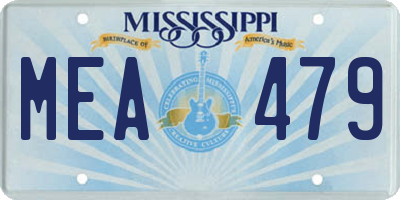 MS license plate MEA479