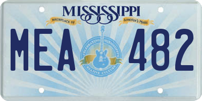 MS license plate MEA482