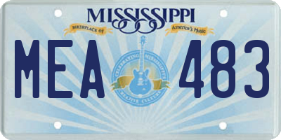 MS license plate MEA483