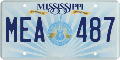 MS license plate MEA487