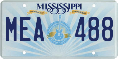 MS license plate MEA488