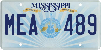 MS license plate MEA489