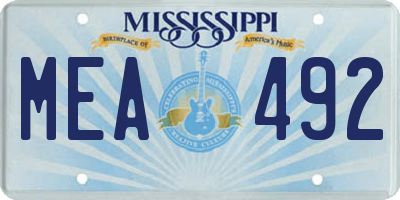 MS license plate MEA492