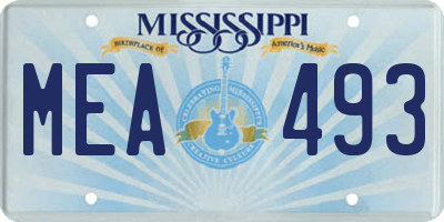 MS license plate MEA493