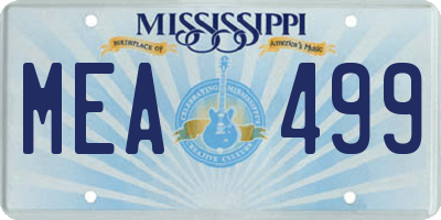 MS license plate MEA499