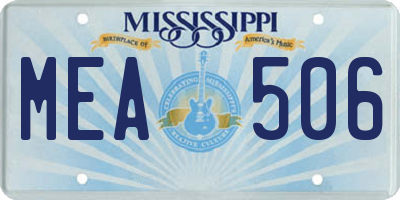 MS license plate MEA506