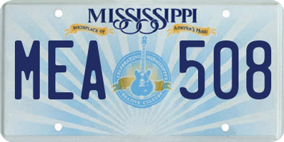 MS license plate MEA508