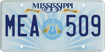 MS license plate MEA509