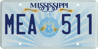 MS license plate MEA511